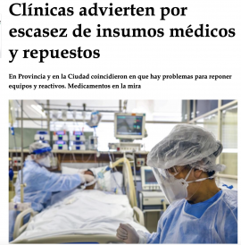 Escasez de insumos médicos y repuestos